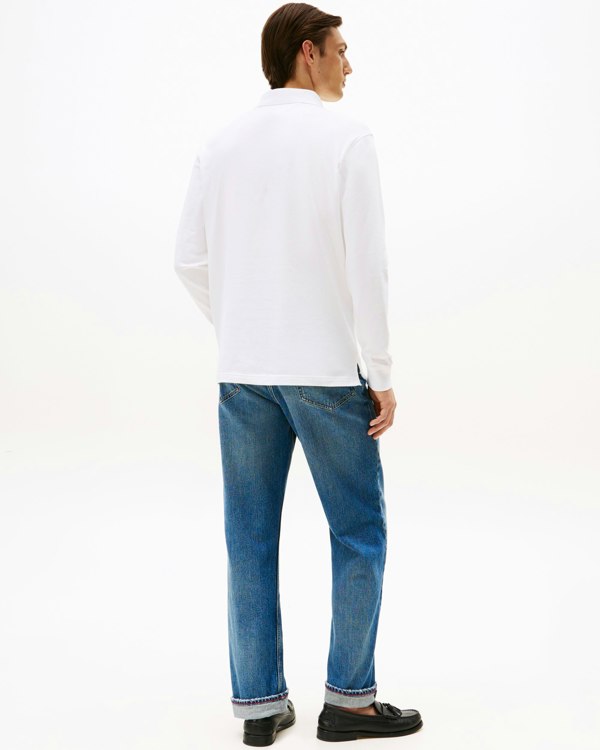 Tommy Hilfiger 1985 Regular Long Sleeve Mens Polo Shirt - White