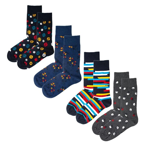 Jemsox The Weekend Getaway – 4-Pack Luxury Organic Cotton Men’s Socks - One Size 7-11