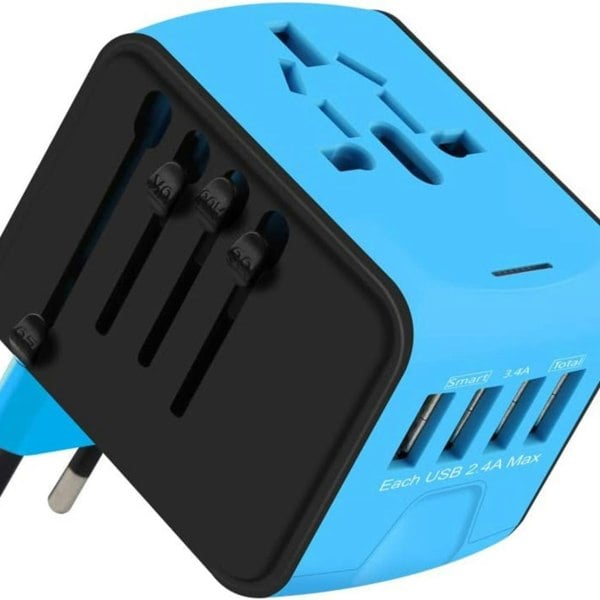 smartbies Universal Worldwide Travel Adapter with USB-C & USB-A – Fast Charging Plug for 224+ Countries
