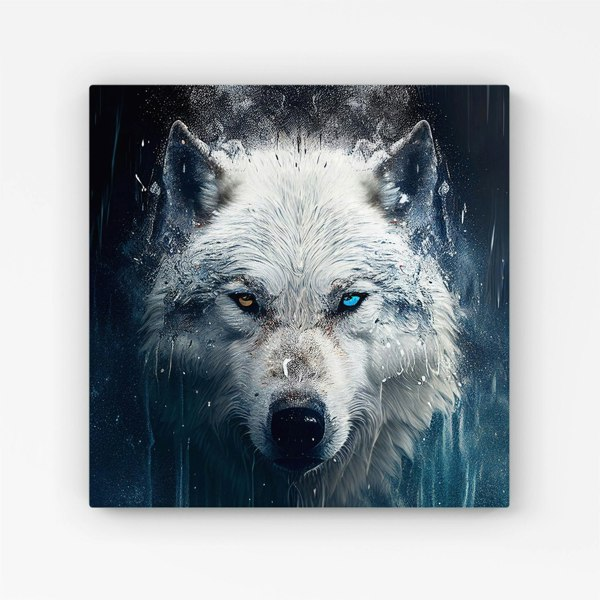 Warren Reed White Wolf Face Splash Art Canvas