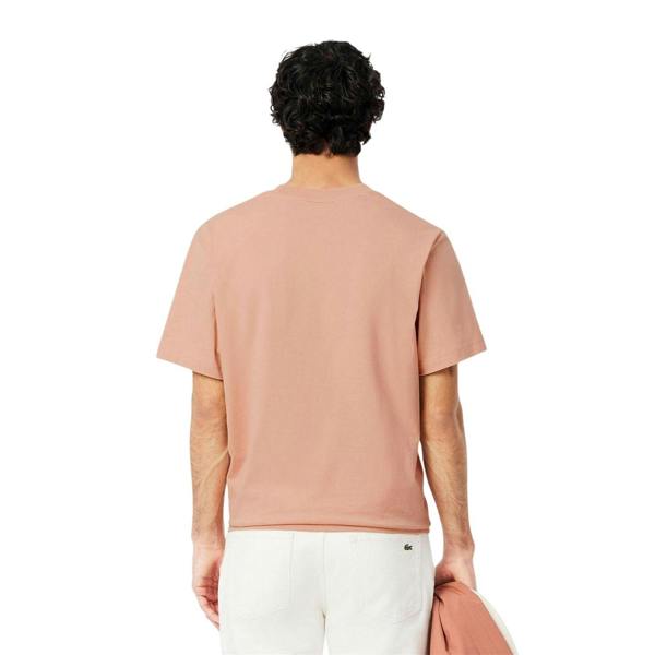 Lacoste Mens Embroidered Logo Cotton T-Shirt - Orange - 