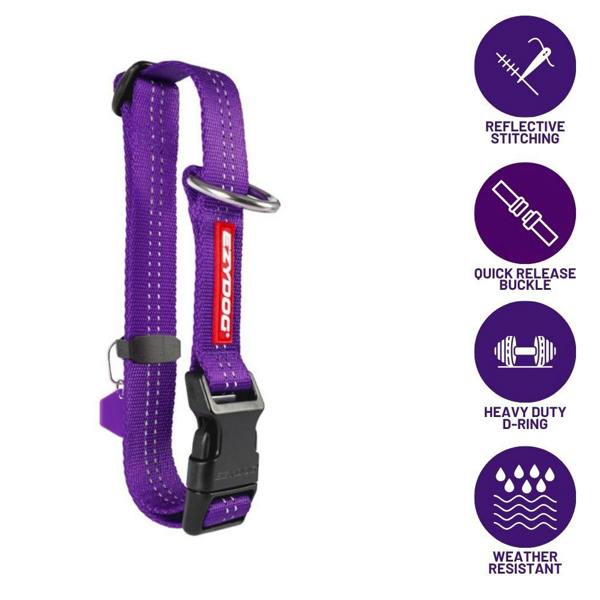 EzyDog Essential Adjustable Dog Collar in Purple