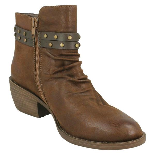 Down to Earth Ladies Down To Earth Rouched Ankle Boots F50948