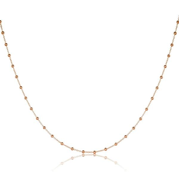 namana Rose Gold Plated Sterling Silver Beaded Chain Necklace
