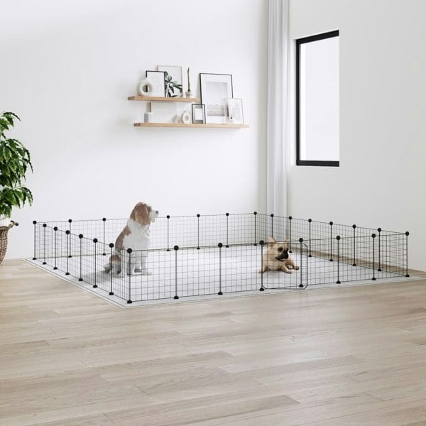 Berkfield 28-Panel Pet Cage with Door Black 35x35 cm Steel