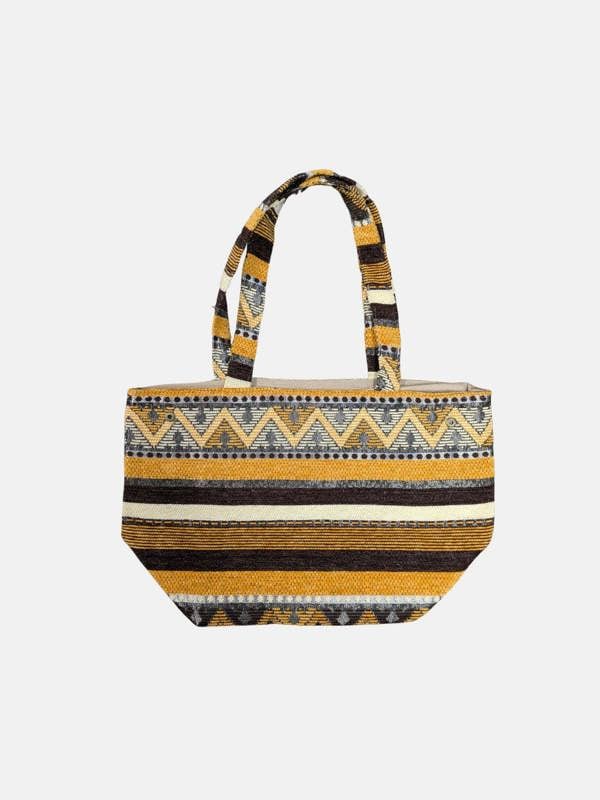 Berber Leather The Nador Small Expandable Fabric Tote in Yellow