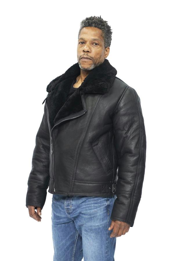 Infinity Leather Mens Sheepskin Leather WW2 Bomber Jacket-Haverhill