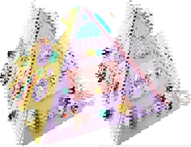 Dyzi Montessori Busy Board Pyramid Toddler Sensory Toys Learn Motor Skills Activity