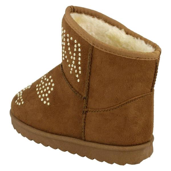 Spot On Girls Spot On Fleece Lined Studded Ankle Boots