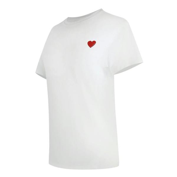 Moschino Love Moschino Small Red Heart Logo White T-Shirt