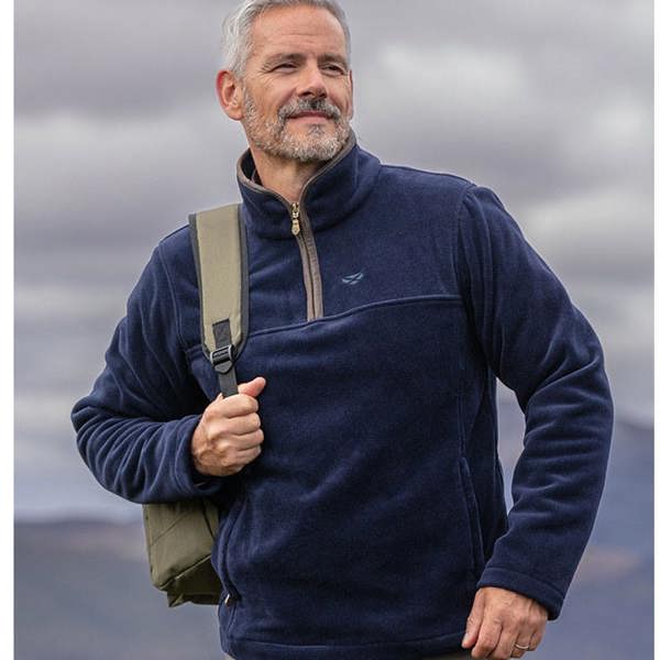 Man Wearing the Hoggs of Fife Stenton 1/4 Zip Fleece