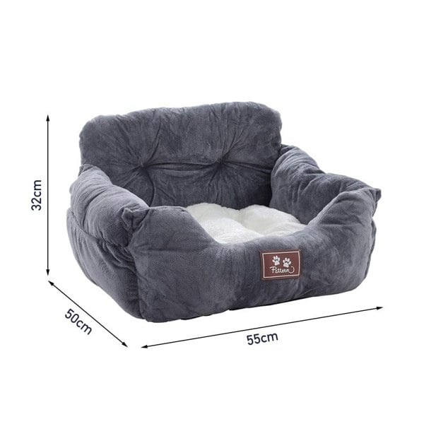 Cozy Dog Car Seat Bed with Storage Pocket and Adjustable Strap Living and Home