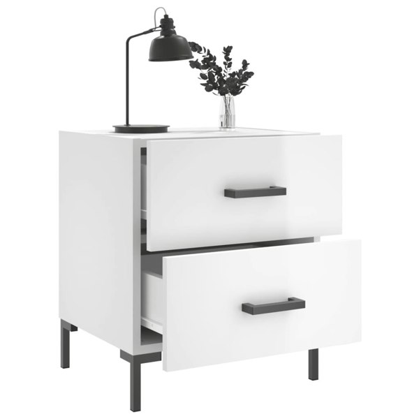 Berkfield Bedside Cabinets 2 pcs High Gloss White 40x35x47.5 cm Engineered Wood