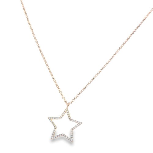 Reeves & Reeves 14k White Gold and Diamond Star Necklace