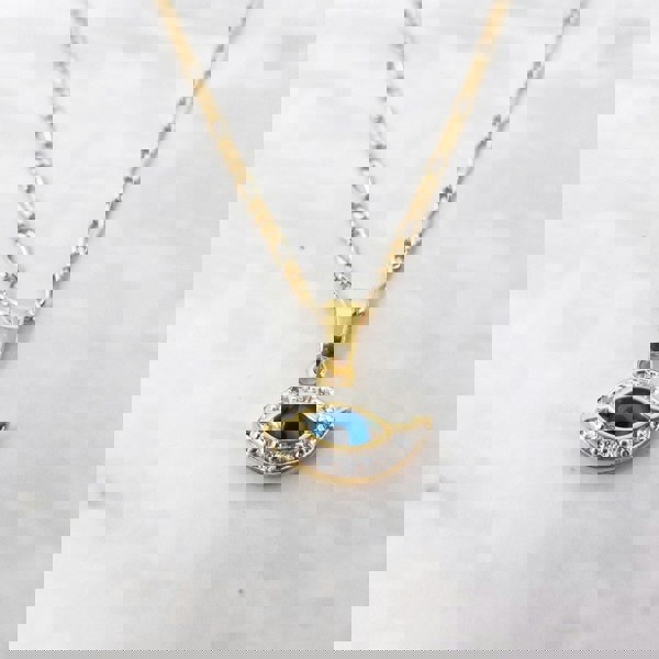 18ct Gold Plated Evil Eye Pendant Necklace