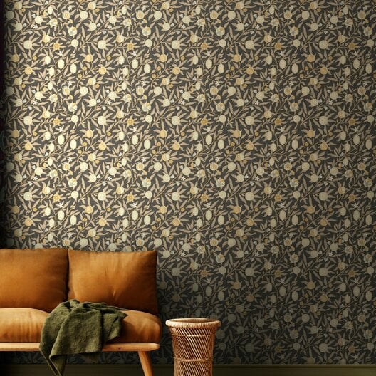 Hoopla Walls Fruit & Foliage - Coffee 10m Wallpaper