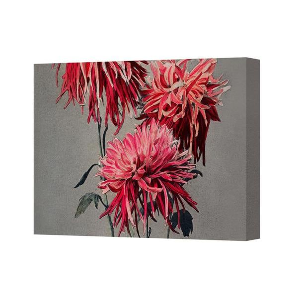 Benjamin Tate Design Red Pink Floral Canvas Wall Art Print Living Room Decor