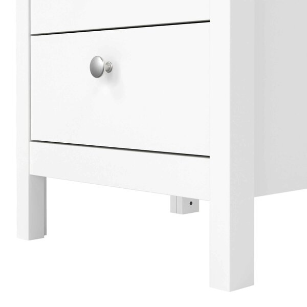 Wyld Haus Gossmere White Bedside Table 3 Drawers