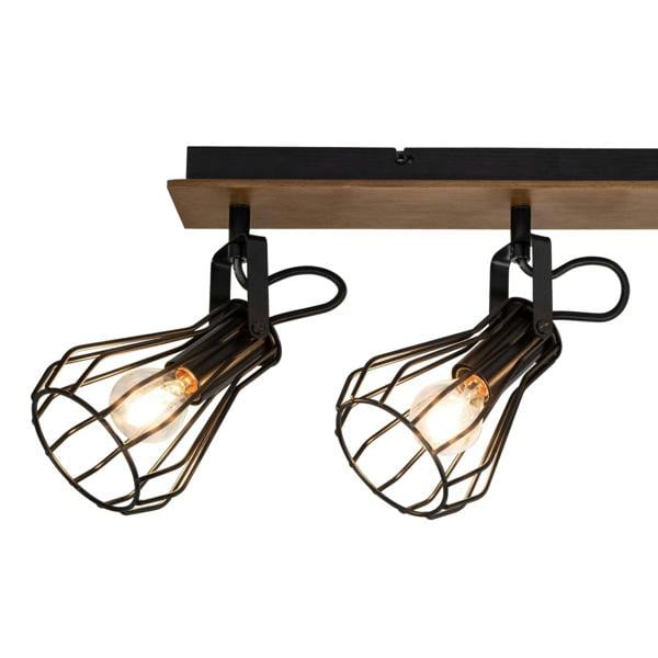 COSYLYTE Kendan 4 Light Matt Black Wire Shade Spotlight