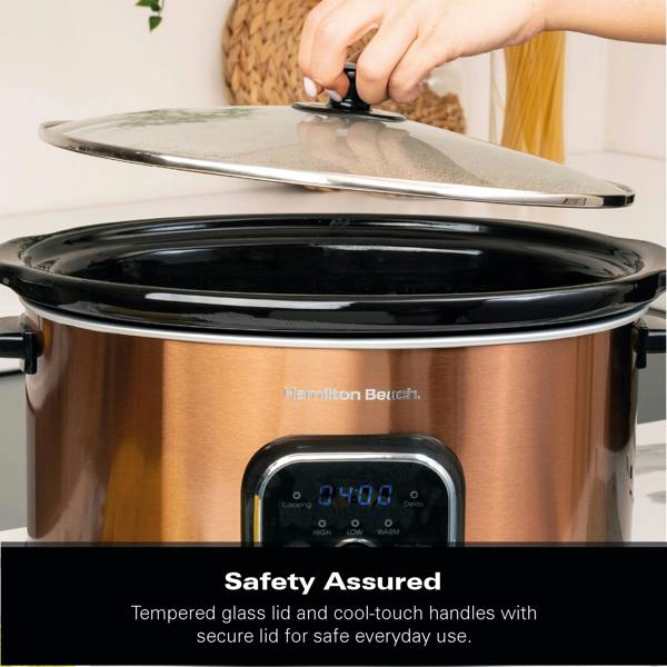 Hamilton Beach Digital 6.5L Oval Slow Cooker - Copper