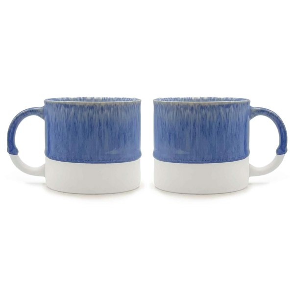 Scandi Home Set of Two 480ml Terra Fusion Cobalt Reactive Glazed Ceramic Mugs