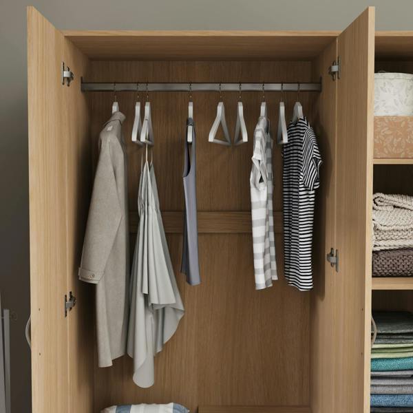 Vida Designs Riano 3 Door 2 Drawer Mirrored Wardrobe