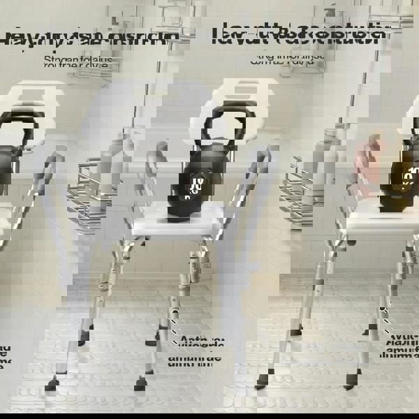 Levede Shower Chair Bath Seat Safety Stool Back Arms Adjustable Height Non-Slip