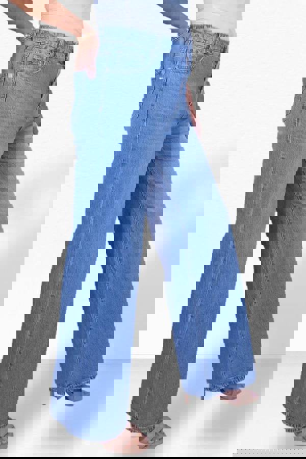 Paulo Due Womens High Waist Wide Leg Denim Jeans