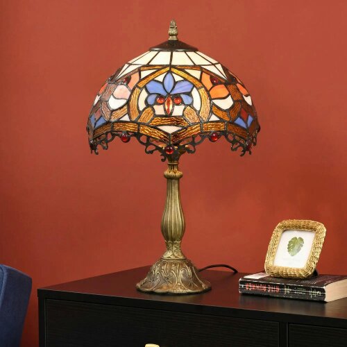 Wyld Haus Capitti Glass And Metal Multicoloured Stained Glass Table Lamp With Zinc Alloy Base