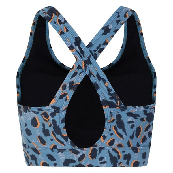 Dare 2B Womens/Ladies Swift II Animal Print Sports Bra - Niagara Blue