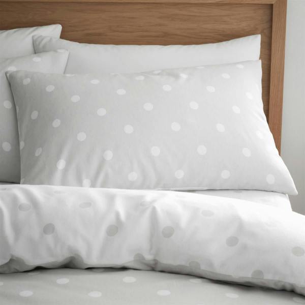 Brushed Polka Dot Grey Duvet Cover Set