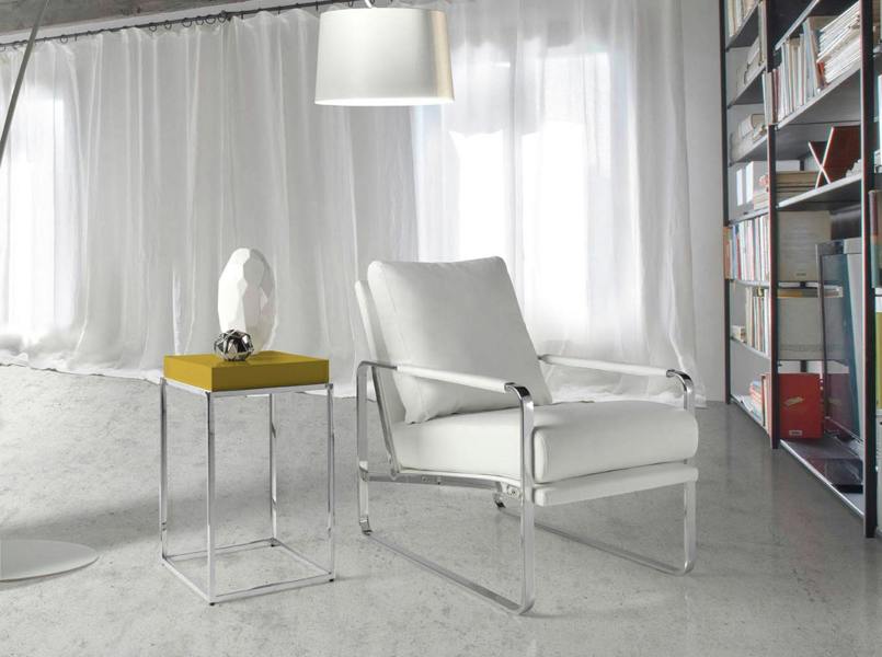 Angel Cerdá White Leatherette Armchair 5026