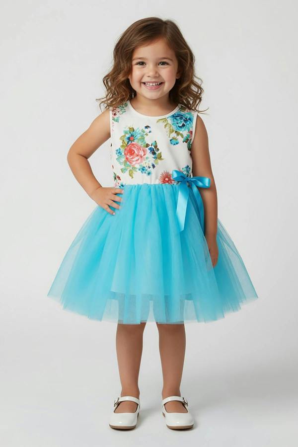 Cinda Coloured Floral Tutu Dress