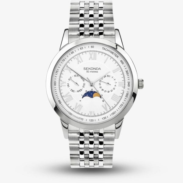 Sekonda Armstrong Moonphase Silver Watch 30229