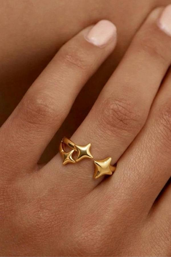 Serla Gold Plated Star Ring