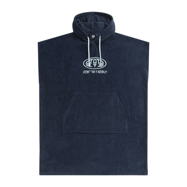 Animal Mens Jacob Towelling Organic Poncho - Dark Blue