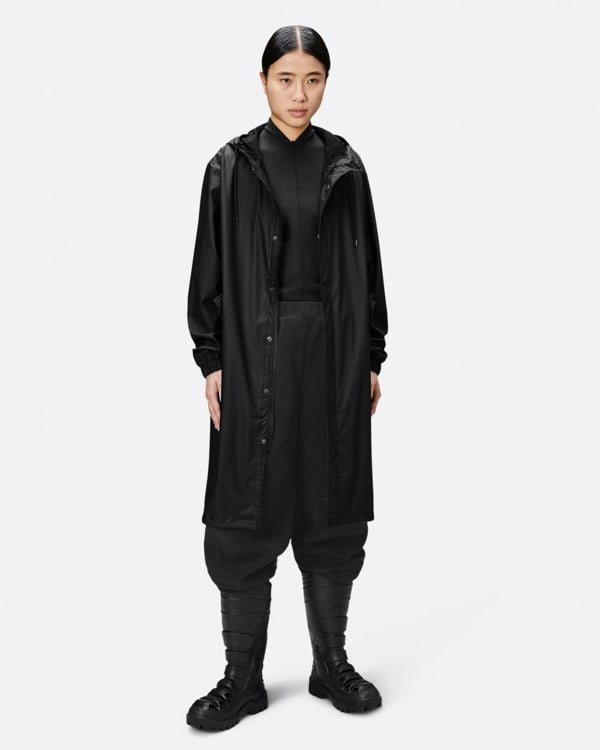 Rains Unisex Fishtail Parka - 01 Black
