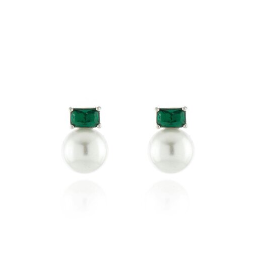 Cachet London Corin Silver Emerald Clip On Earrings