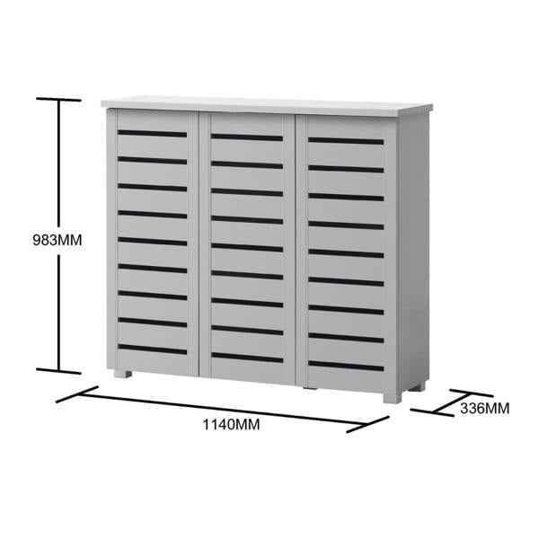 Timber Art Design 5 Tier Shoe Storage Cabinet 3 Door Cupboard Stand Rack Unit