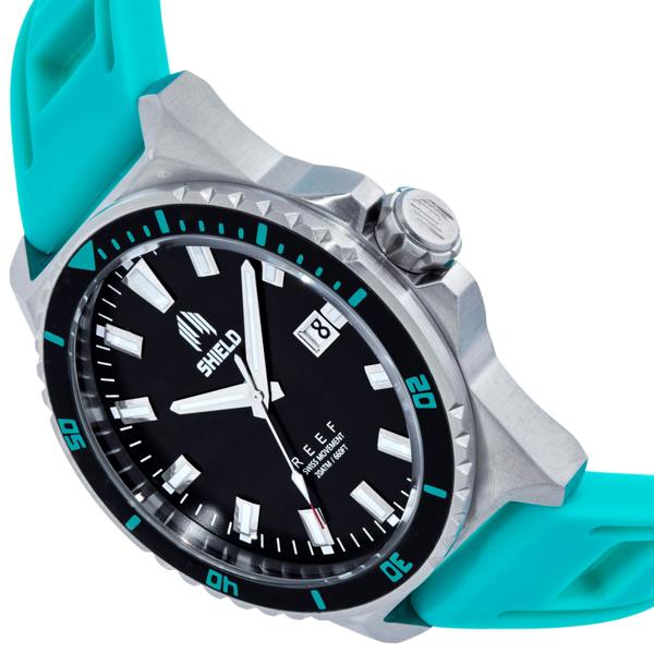 Shield Reef Strap Watch w/Date - Turquoise - SLDSH119-5