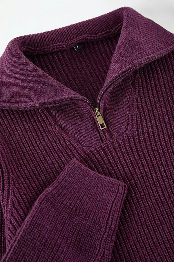 WOVCOR Regular Woolen Zippered Turtleneck Knit Men's Sweater