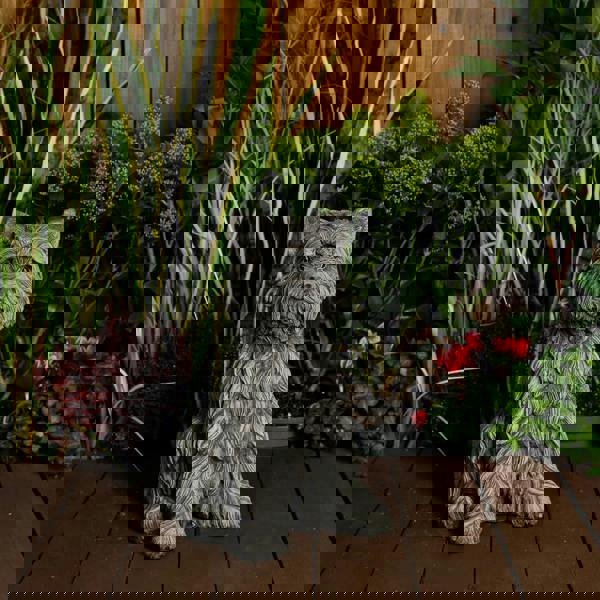 Large Terrier Dog Stone Cast Ornament 