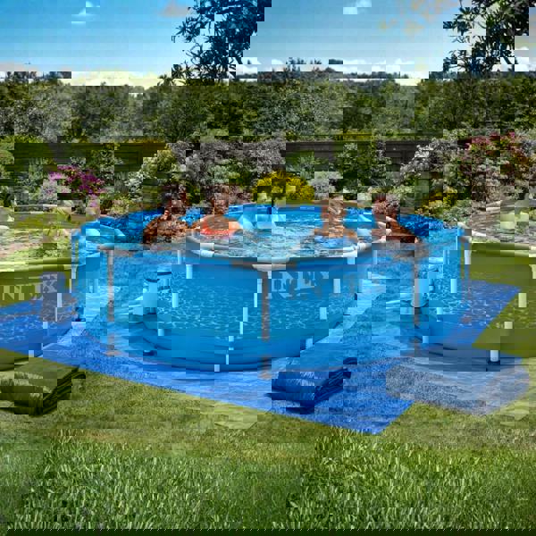 Intex Beachside Frame Pool  305 x 76 cm With Pool Cover and Mat