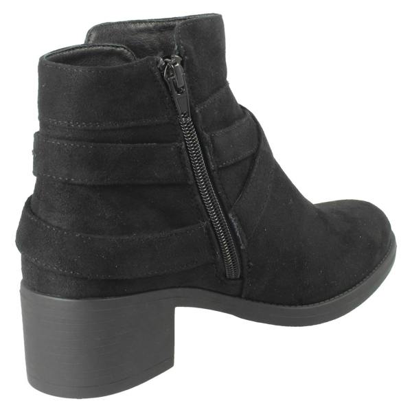 Spot On Ladies Spot On Wide Fit Microfibre Zip Ankle Boots F51255