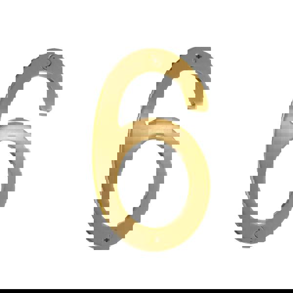 Brushed brass house number 6