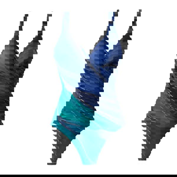 Miraclesuit Maldiva wrap swimsuit in blue green with ruched nylon design