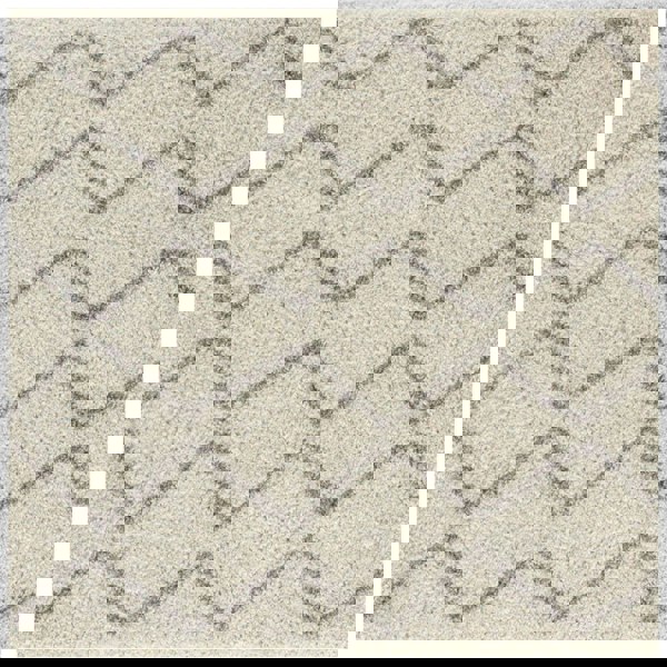 Elegant Moroccan Pattern Grey Ivory Rug Suitable for Floor heating
