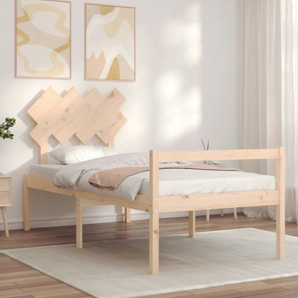 Berkfield Bed Frame with Headboard 90x200 cm Solid Wood