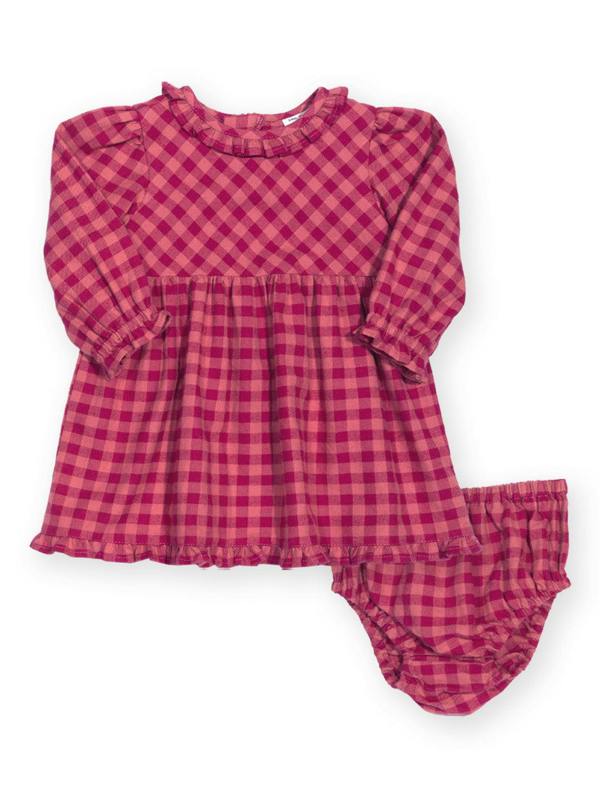 Kite Baby Organic Damson Check Dress And Pants
