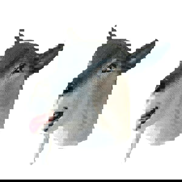 Bristol Novelty Unisex Adults Rubber Goat Mask - Grey/White - 